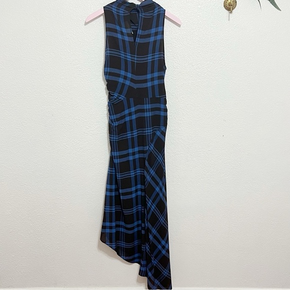 NWT A.L.C. Iggy Plaid Draped High-Neck Assymetrical Dress - Picture 7 of 11